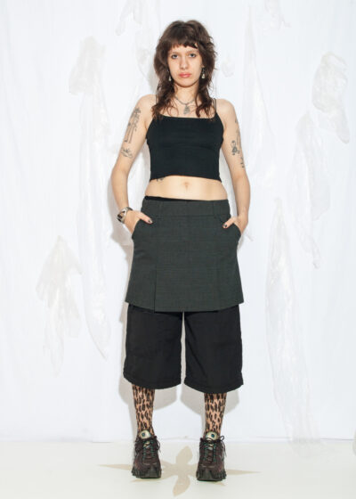 Vintage Y2K Pleated Mini Skirt in Grey