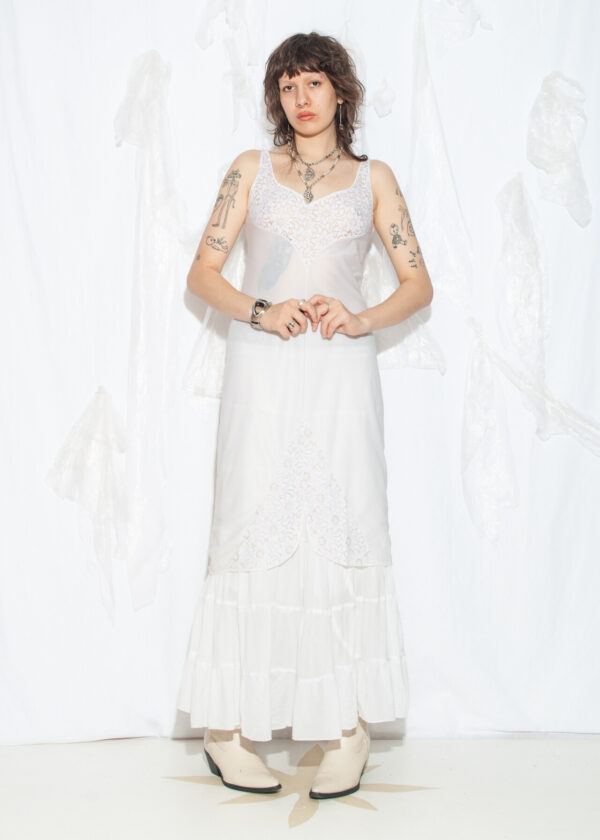 Vintage 70s Lace Slip Dress in White  Pop Sick Vintage