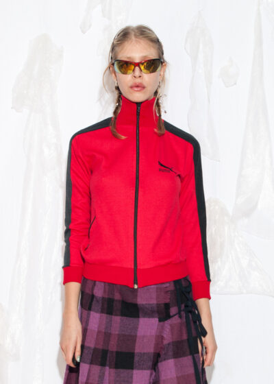 Vintage 70s Puma Track Jacket in Red and Black