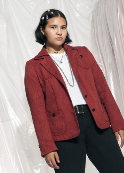 Vintage blazer jacket 90s rust orange grunge coat