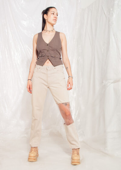 Vintage Levi's Jeans 90s Rework PVC See-through Denim Pants