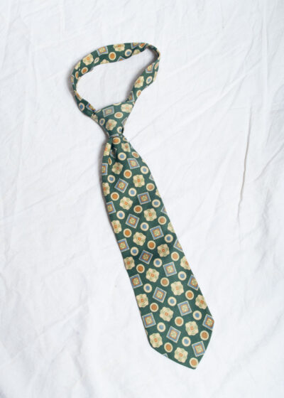 90s vintage pure silk flower printed tie