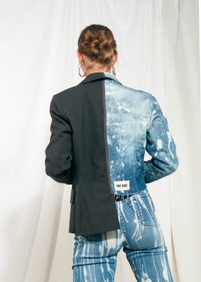 Vintage Half Blazer 90s Reworked Denim Jacket
