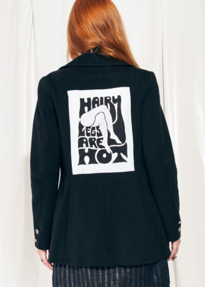 Reworked Vintage Blazer 60s Feminist Hairy Leg Graphic Jacket