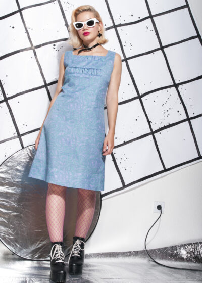 Vintage Dress 60s Psychedelic Pastel Purple Silk Dress