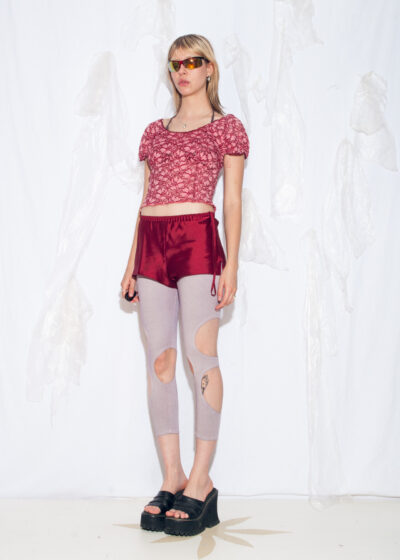 Vintage Y2K Lace Crop Top in Pink