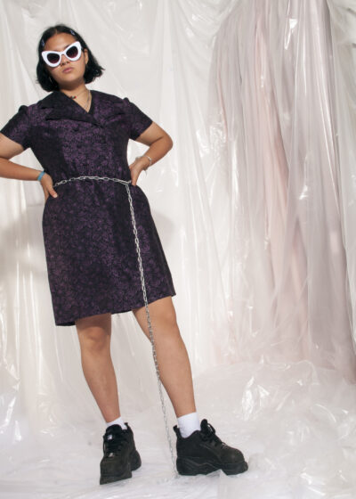 Vintage dress 60s revival psychedelic floral mod shirt dress