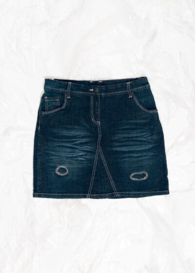 Vintage Y2K Denim Midi Skirt in Blue