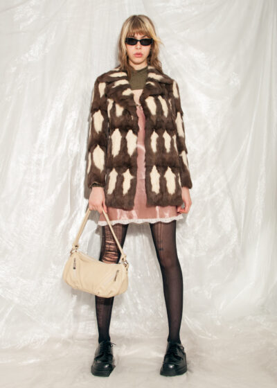 Vintage Fur Coat 70s Rare Real Fur Jacket in Brown