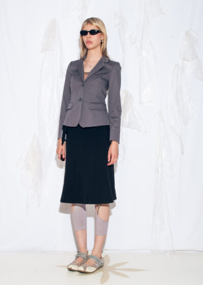 Vintage Y2K Slim Fit Sisley Blazer in Grey Cotton