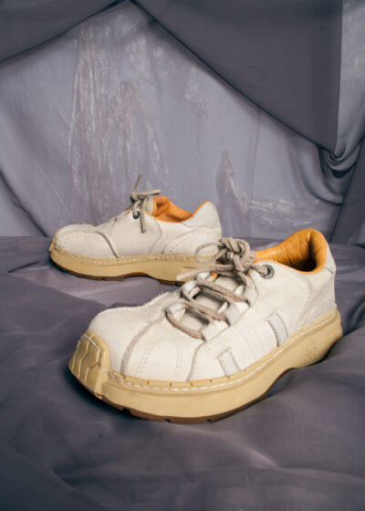 Vintage 90s ART Platform Sneakers in Beige