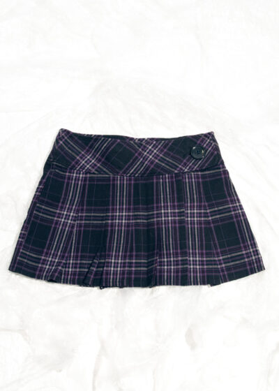 Vintage Skirt Y2K Preppy Punk Pleated Mini in Purple Plaid