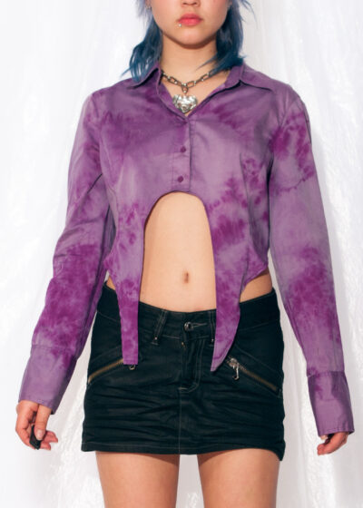 Vintage Shirt Y2K Reworked Butterfly Wing Top in Purple