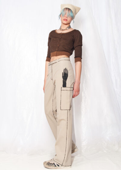 Reworked Vintage Cargo Trousers Y2K Hand Painted Pants