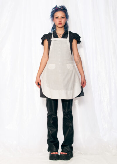 Antique Apron 10s Vintage Handmade White Dress