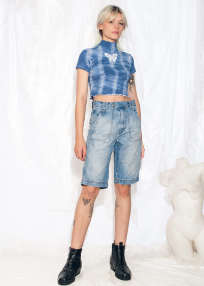 Vintage Jorts Y2K Denim Short in Washed Blue