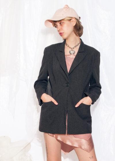 Vintage 90s Boxy Fit Blazer in Grey