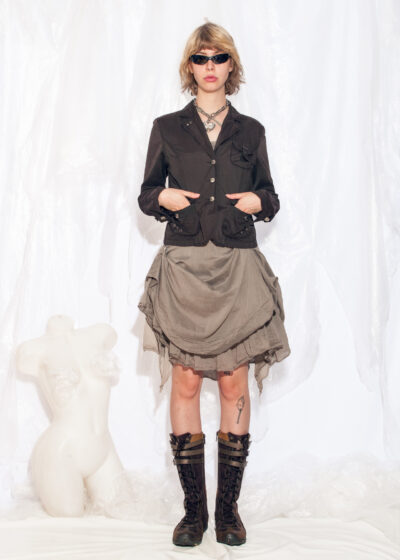 Vintage Y2K Blazer Jacket Dark Brown