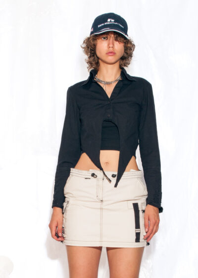 Vintage Y2K Cargo Skirt in Beige Low Rise Gorpcore