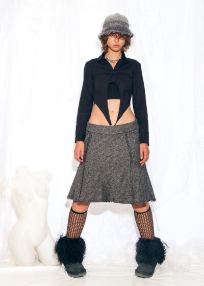 Vintage Y2K Morgan de Toi Midi Skirt in Grey