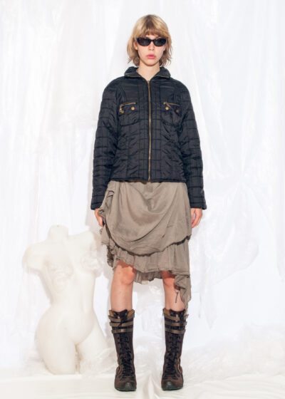 Vintage Y2K Puffer Jacket in Quilted Black
