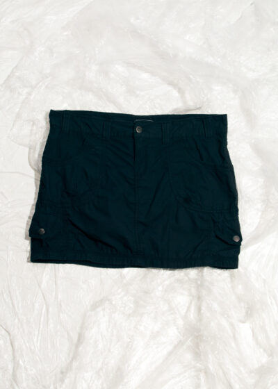 Vintage Y2K Cargo Skirt in Black Cotton Gorpcore