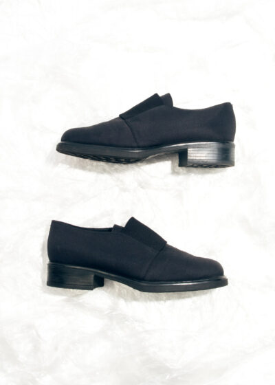 Vintage 80s Textile Shoes in Black