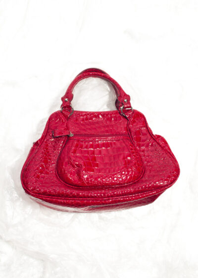 Vintage Y2K Bag in Red Faux Patent Leather