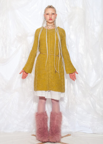 Vintage Y2K Knitted Dress in Fairycore Green