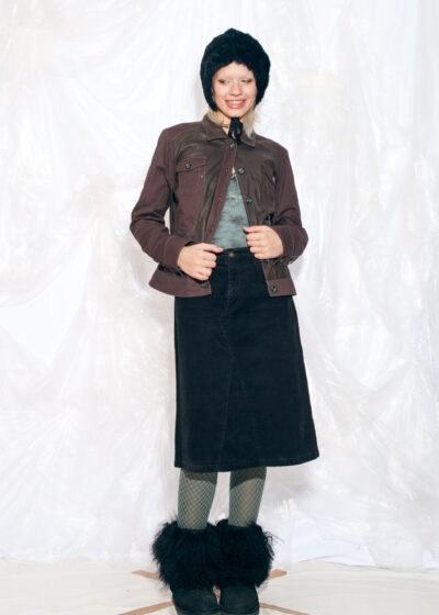 Vintage Y2K Leather Jacket in Brown