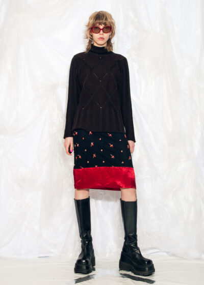 Vintage 90s Carlo Colucci Knit Jumper in Dark Brown Cotton