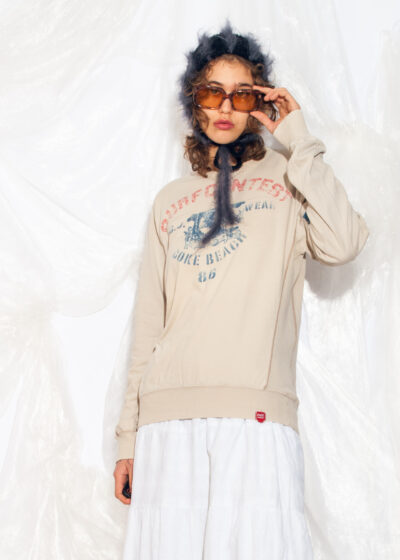 Vintage Y2K Coca Cola Jumper in Beige