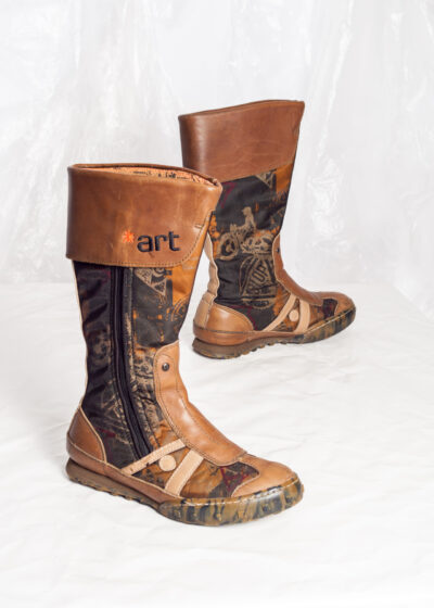 Vintage Y2K ART Company Boxing Boots in Brown Leather