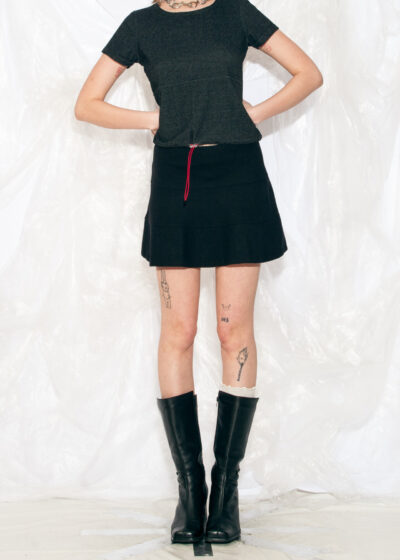 Vintage Y2K Benetton Mini Skirt in Black