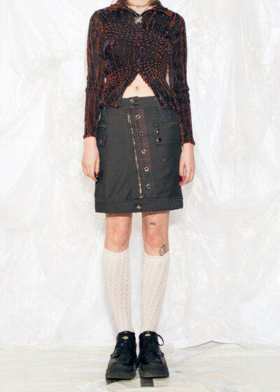 Vintage Y2K Cargo Mini Skirt in Grey