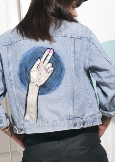 Hand-painted denim jacket - Reworked vintage jacket