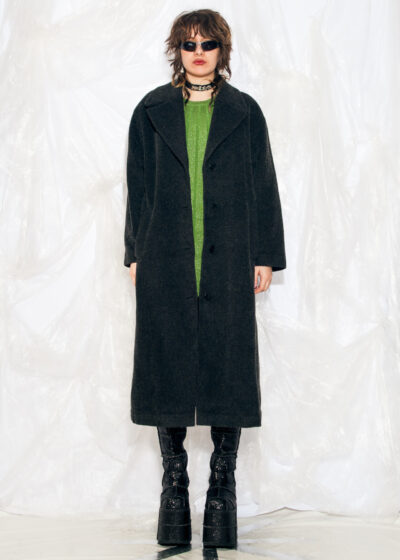 Vintage Y2K Wool Maxi Coat in Grey
