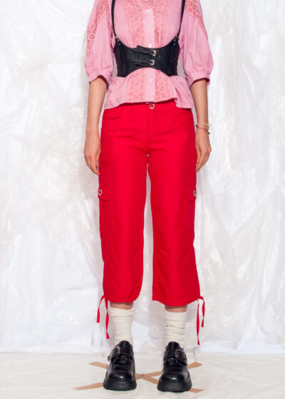 Vintage Y2K Cargo Pants in Red