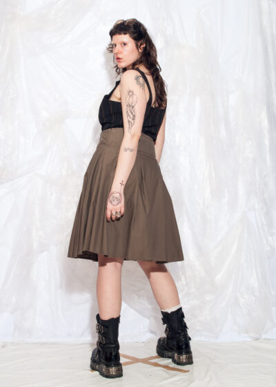 Vintage Y2K Midi Skirt in Brown Whimsigoth Grunge