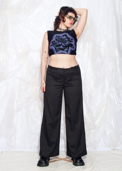 Vintage Y2K Wide Leg Trousers in Grey