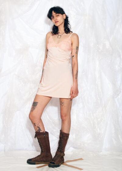 Vintage Y2K Slip Dress in Pink Lace Fairycore