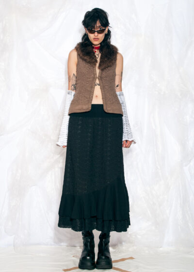 Vintage Y2K Faux Fur Vest in Brown