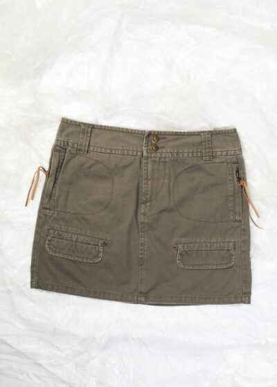 Vintage Y2K Cargo Skirt in Khaki