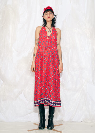 Vintage 70s Ladybug Slip Dress in Retro Red