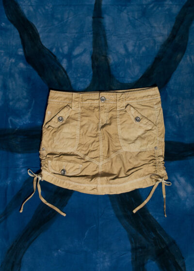 Vintage Y2K Cargo Mini Skirt in Mud Wash Brown