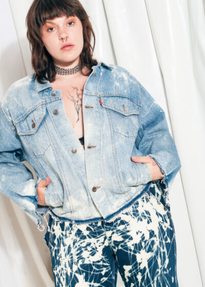 Reworked Levi's Denim Jacket 80s Vintage Weird Trip Coat