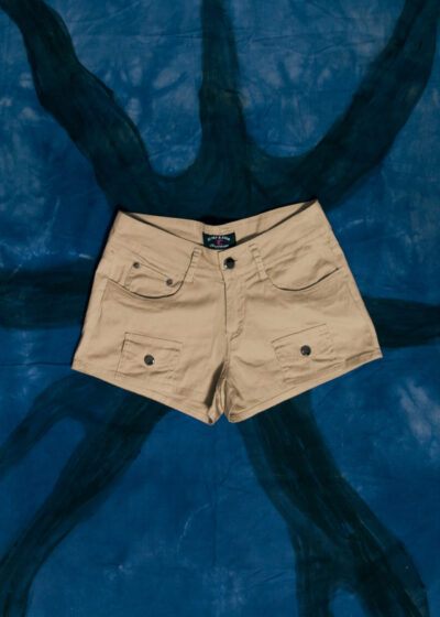 Vintage Y2K Cargo Micro Shorts in Beige