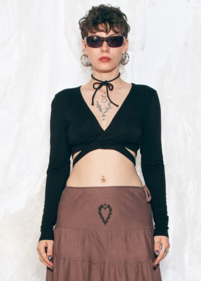 Vintage Y2K Morgan de Toi Long Sleeved Top in Black