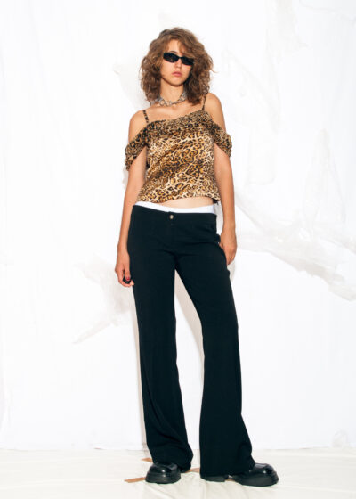 Vintage Y2K Office Siren Flare Pants in Black