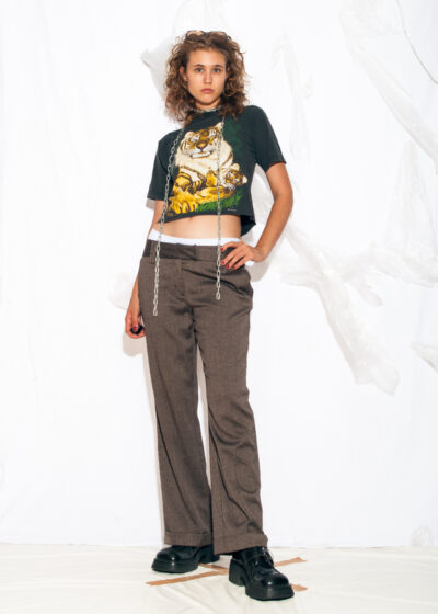Vintage Y2K Office Siren Trousers in Brown
